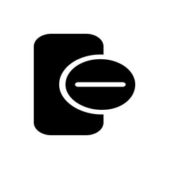Fototapete - Black rectangle with rounded corners and a white circle with a horizontal line on the right side of it