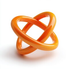 Fototapete - Abstract Intertwined Orange Rings 3D Render