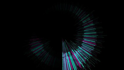 Poster - Abstract blue purple circular spiral lines tech grunge background. Seamless looping concept sound equalizer motion design. Video animation Ultra HD 4K 3840x2160
