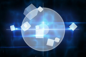 Poster - Blue technology design with circle