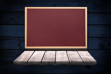Leinwandbilder - blackboard on a wooden shelf