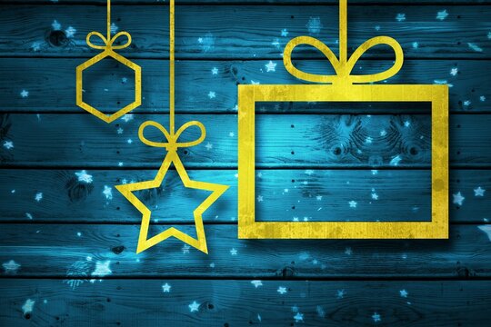 Christmas decorations over wood