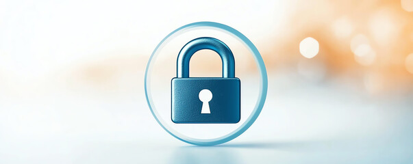 Poster - Secure padlock symbol representing cybersecurity and data protection, emphasizing safety and privacy in digital environments. This conveys trust and security in technology