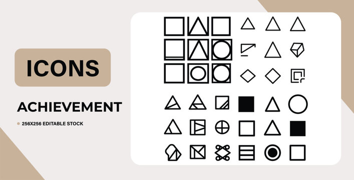 Simple, Bold Line Geometric Icons