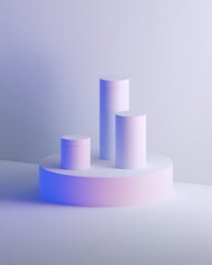 Aufkleber - Cylindrical platforms bathed in ethereal light