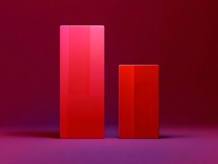 Aufkleber - Simple three dimensional red column comparison