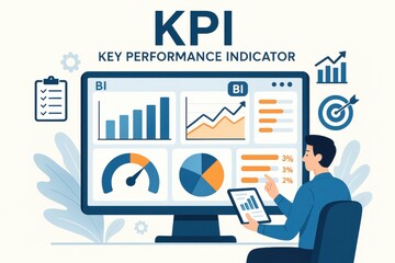 Poster - KPI Dashboard: Visualization of key performance indicators showcased, offering insights into data analysis, strategic planning, and performance monitoring.