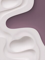 Poster - Abstract white shapes with purple background