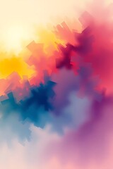 Poster - Abstract geometric gradient with vibrant color bursts and soft transitions