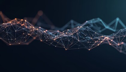 Poster - Abstract Network Background with Glowing Nodes