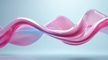 Aufkleber - Elegant Pink Glass Wave Abstract Background for Modern Design Projects