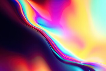 Aufkleber - A colorful, abstract image with a rainbow-colored line