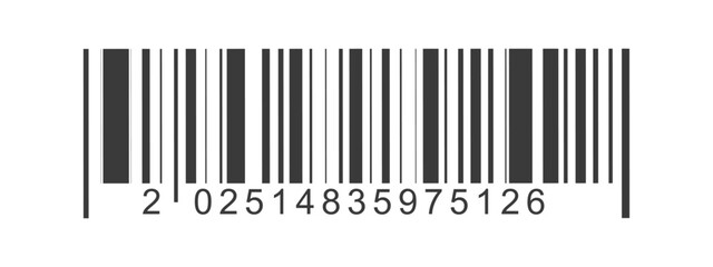 Wall Mural - simple fake bar code icon. abstract barcode with numbers. barcode product distribution icon. univers