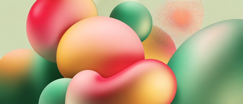 Abstract vibrant spheres with blended colors