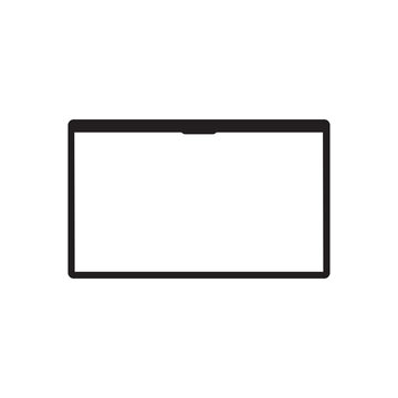 Minimalist black outline of a tablet device with a blank white screen