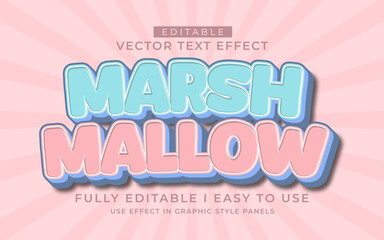 Poster - 3d editable marshmallow text effect typography style template
