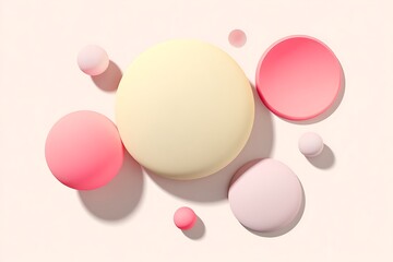 Poster - Pastel geometric shapes on a textured background