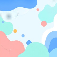 Poster - Abstract pastel shapes modern digital background