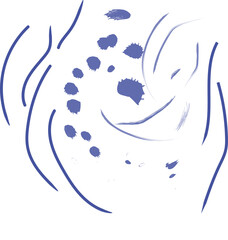 Aufkleber - Abstract blue spiral design with dots and curved lines art