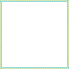 Aufkleber - A simple white square with a decorative colorful border