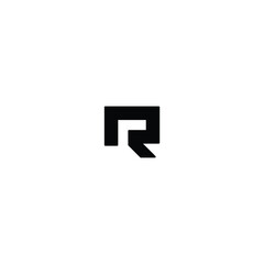 Poster - Letter Q or R Logo isolated with white background.