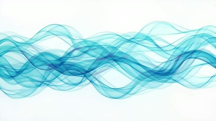 Wall Mural - Abstract Blue Waves: A serene composition featuring flowing, undulating lines of soft blue, evoking a sense of calmness, movement, and the fluidity of water.