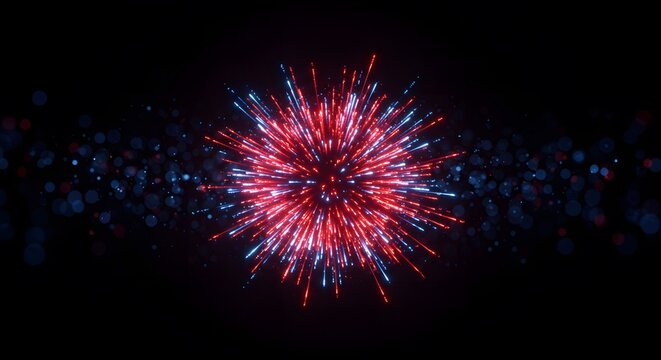 Abstract Red and Blue Light Burst Explosion  Dynamic Energy and Vivid Color