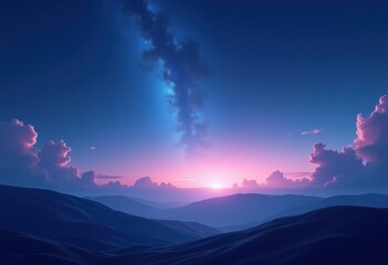 Wall Mural - night sky shimmering stars celestial beauty cosmic landscape twilight dreamy atmosphere, galaxy, space, universe, cosmos, brightness, shine, twinkle