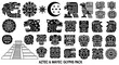 © godsfavoritearts - Aztec Mayan Glyphs Symbols with Tribal, and Vector.