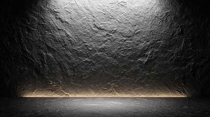 Poster - A dramatic, illuminated textured wall background ideal for presentations or artistic displays, adding depth and character.