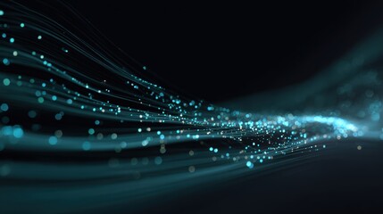 Poster - A mesmerizing digital wave with glowing particles, representing innovation and connectivity in technology.