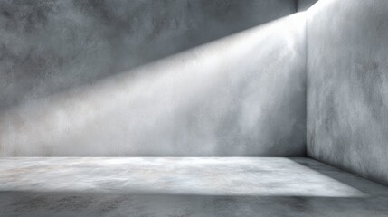 Poster - A minimalistic concrete room with dramatic lighting, evoking a sense of calm and creativity for your design projects.