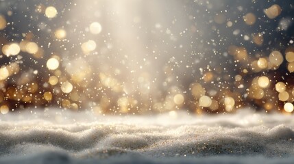 Poster - A serene backdrop featuring soft bokeh lights and delicate textures, evoking tranquility and warmth in nature.