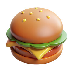 Poster - hamburger icon 3d rendering isolated on white background