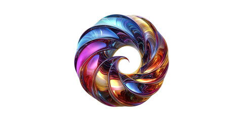 Poster - Colorful Abstract Swirl Design. Vibrant Digital Art With Dynamic Motion And Energy Isolated On Transparent Background