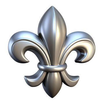 silver fleur de lis symbol of france 3d rendering