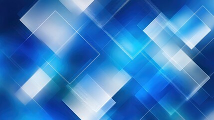 Poster - Abstract blue background with layered geometric shapes, ideal for modern design projects and creative applications.