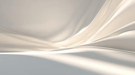 Poster - Abstract flowing lines in soft beige tones create a serene and elegant backdrop for various design projects.