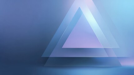 Poster - Abstract geometric shapes showcasing layered triangles with soft color gradients for modern design projects.