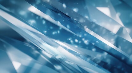 Poster - An abstract background featuring blue crystal shards with sparkling reflections creating a mesmerizing visual effect.