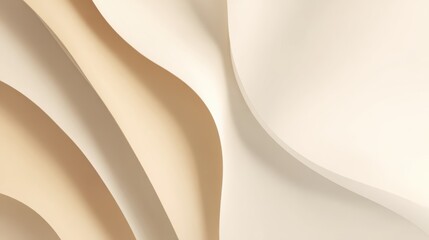 Poster - Elegant abstract layers in soft beige and cream tones ideal for backgrounds and design applications.