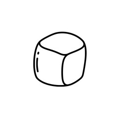Fototapete - Simple Cube Illustration: A clean, minimalist illustration of a single cube, with a rounded design.