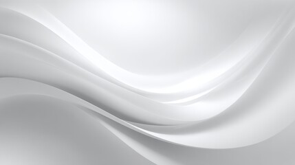 Poster - Elegant white waves creating a smooth and modern abstract background for design and creative projects.