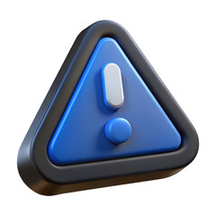 Poster - 3D Black and Blue Alert Sign Warning Icon Attention