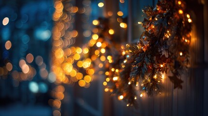 Poster - Warm, glowing holiday lights adorn a cozy space, creating a magical and festive atmosphere for celebrations.