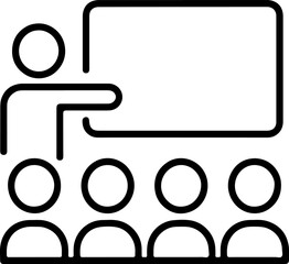 Poster - Teacher presenting information to a group of students in a classroom setting