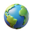 © JUNAKY - Cartoon Planet Earth on White Background 3D Realistic