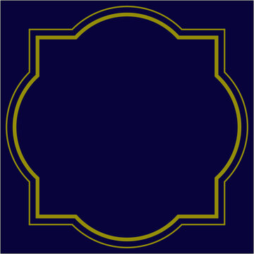 Elegant golden frame vector image,modern and minimalist design ideas,isolated navy color,can be for card background or decoration ideas