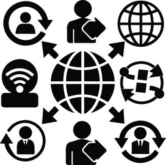 Poster - Global Network of Communication and Collaboration A Symbolic Representation of Interconnectedness and Data Exchange Across Borders and Platforms with People and Technology at the Core