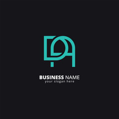 Poster - Creative D and A Letter Logo, Bold Monogram Design.